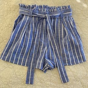 Pinstriped Blue Tie Shorts